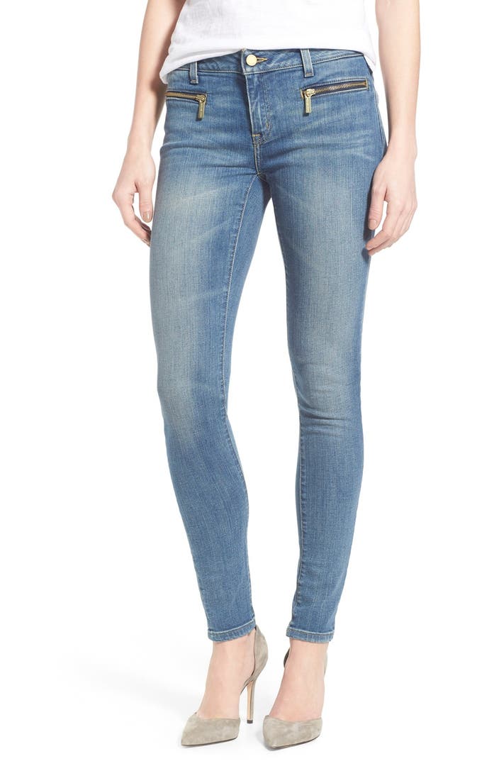 MICHAEL Michael Kors 'Izzy' Zip Pocket Skinny Jeans (White) (Regular ...