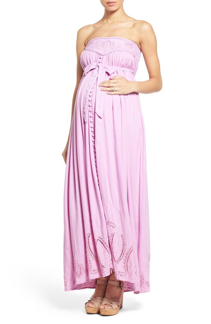 Fillyboo 'Zippora' Embroidered Maternity Maxi Dress | Nordstrom