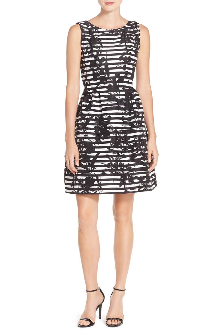 Vince Camuto Print Woven Fit & Flare Dress | Nordstrom
