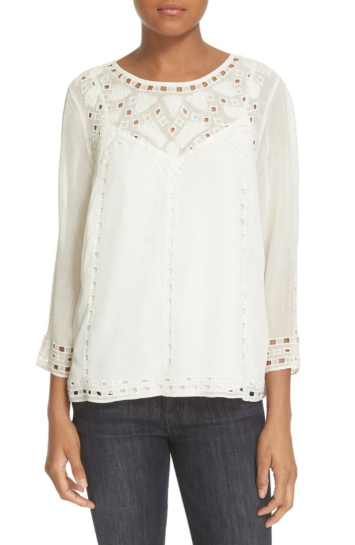 Joie 'Gaiane' Eyelet Embroidered Top | Nordstrom