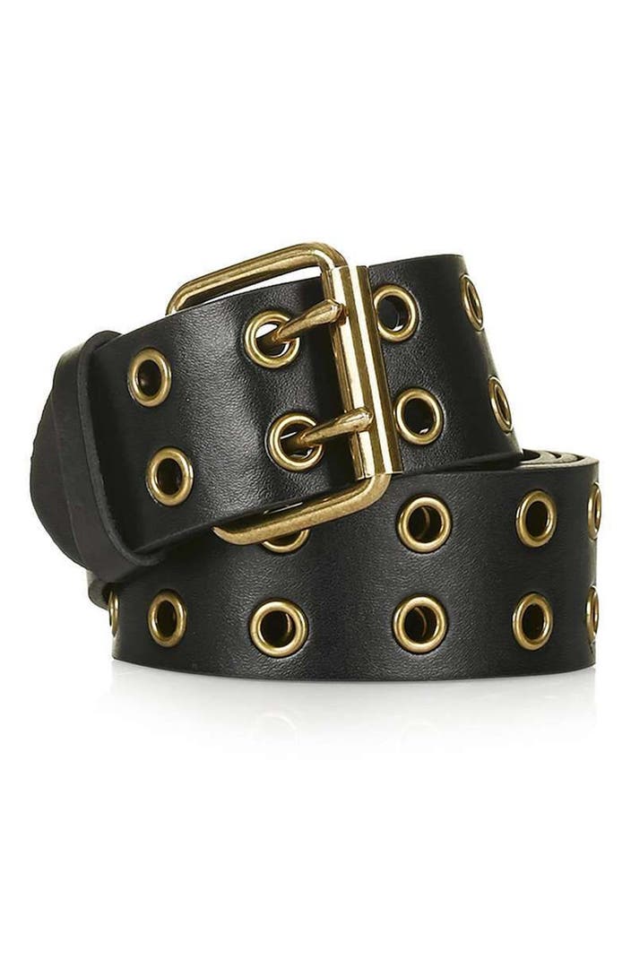 Topshop Double Row Grommet Faux Leather Belt | Nordstrom