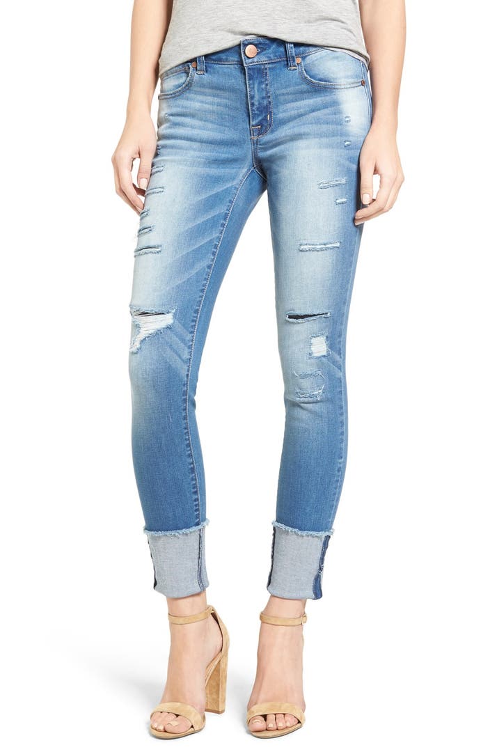 1822 Denim Ripped Cuffed Ankle Skinny Jeans (Nava) | Nordstrom
