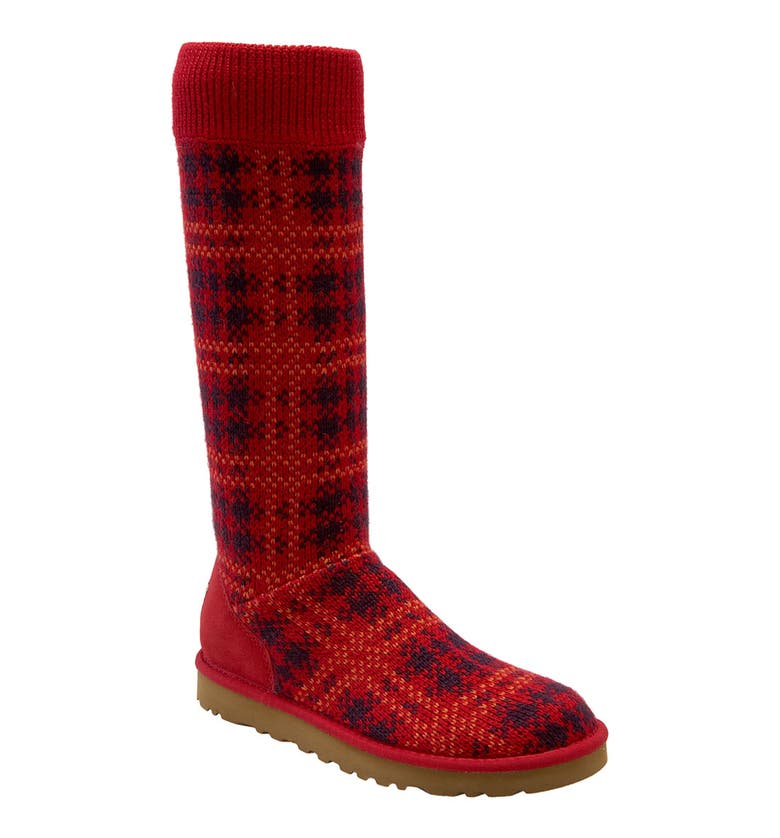 UGG® Australia Plaid Knit Boot (Women) | Nordstrom