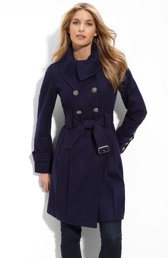 GUESS Envelope Collar Wool Blend Coat | Nordstrom
