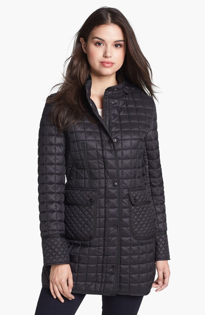 DKNY Quilted Barn Jacket with Detachable Hood | Nordstrom