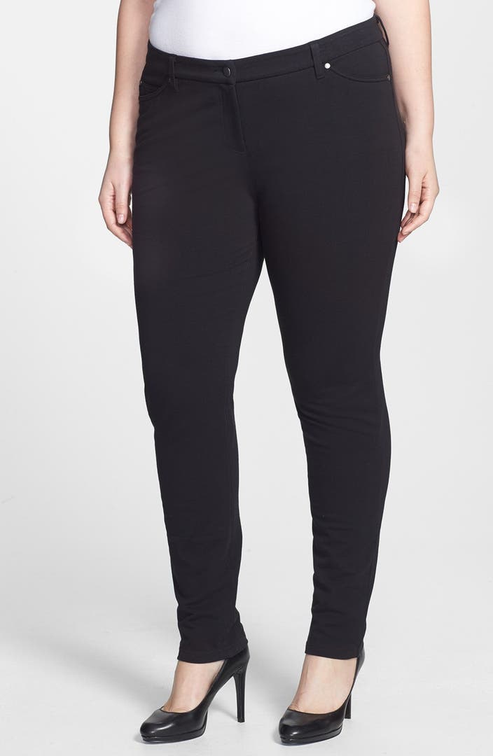 Eileen Fisher Organic Cotton Stretch Skinny Jeans (Black) (Plus Size ...