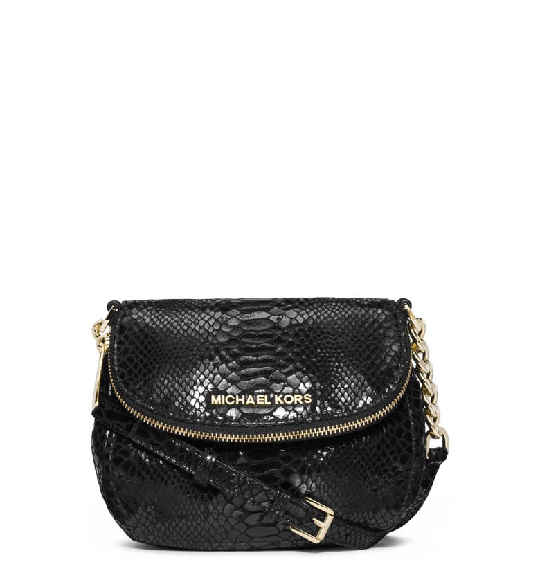 MICHAEL Michael Kors 'Bedford' Python Embossed Leather Crossbody Bag ...