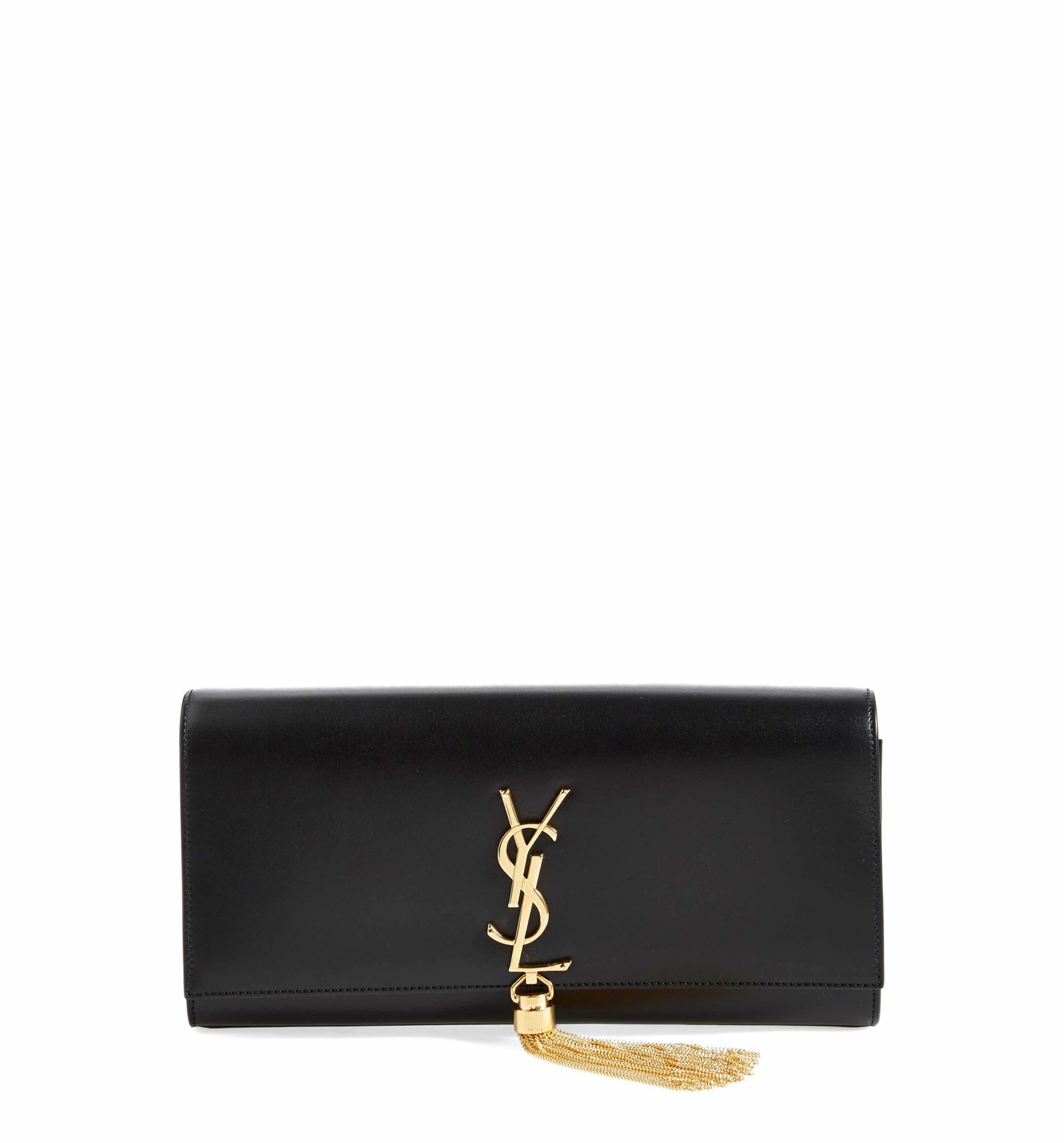 Saint Laurent 'Cassandre' Tassel Leather Clutch | Nordstrom