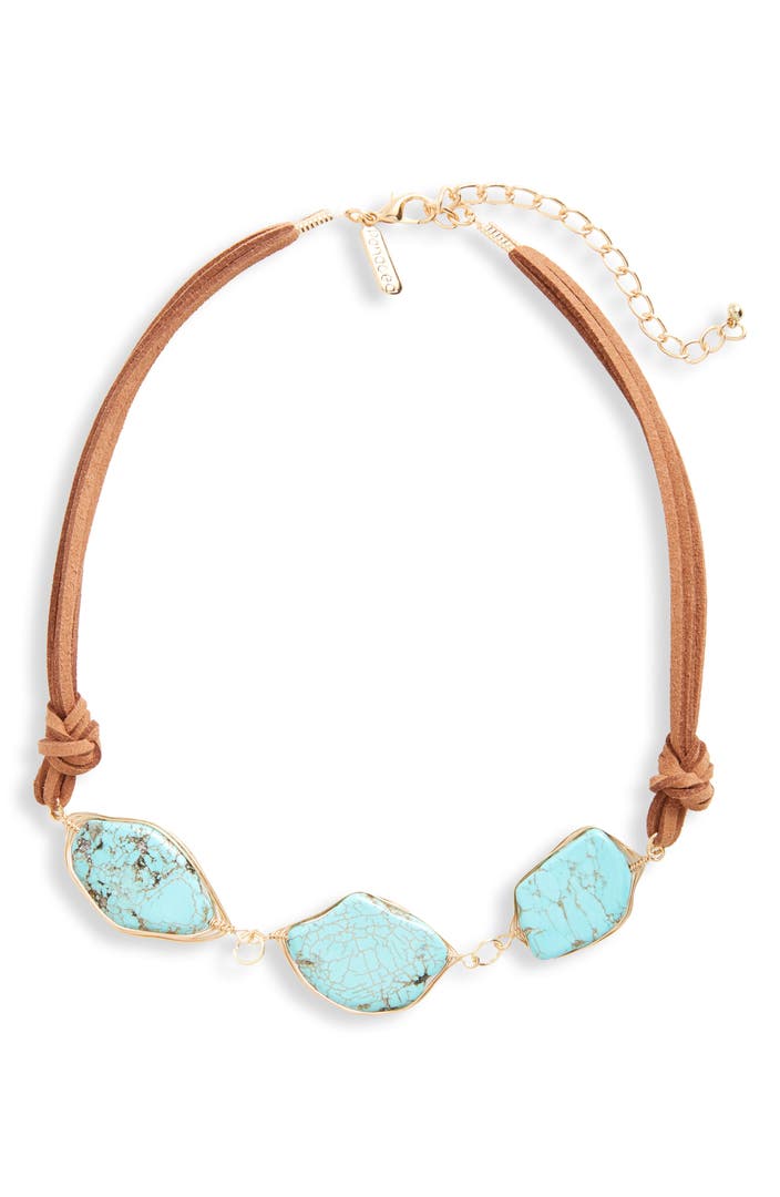 Panacea Turquoise & Suede Necklace | Nordstrom