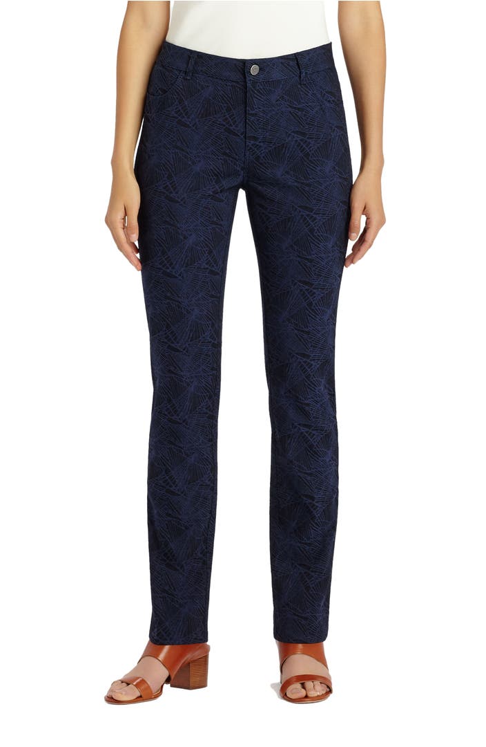 Lafayette 148 New York Thompson Abstract Jacquard Jeans (Ink) | Nordstrom