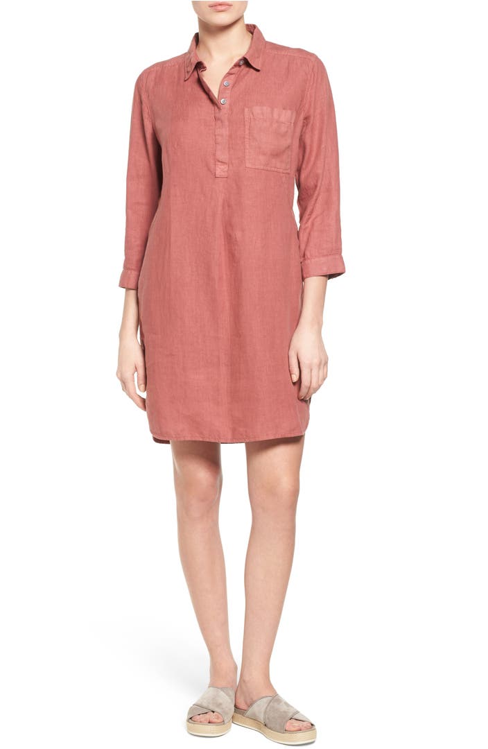 Caslon® Linen Shirtdress (Regular & Petite) | Nordstrom