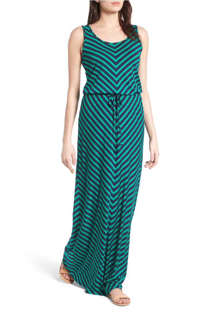 Caslon® Drawstring Waist Maxi Dress (Regular & Petite) | Nordstrom