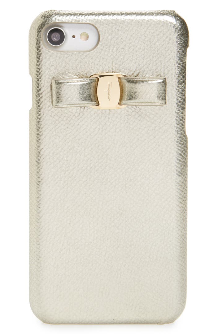 Salvatore Ferragamo Leather Bow iPhone 7 Case | Nordstrom