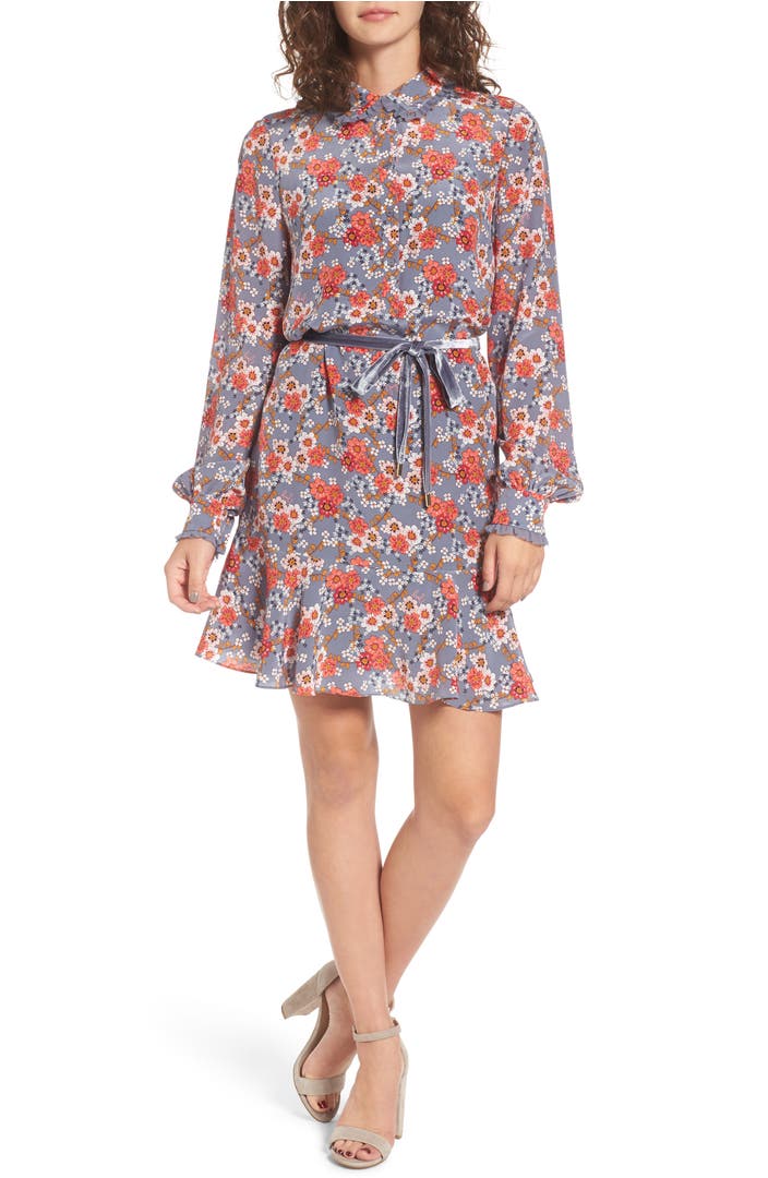 Juicy Couture Larchmont Blooms Silk Shirtdress | Nordstrom