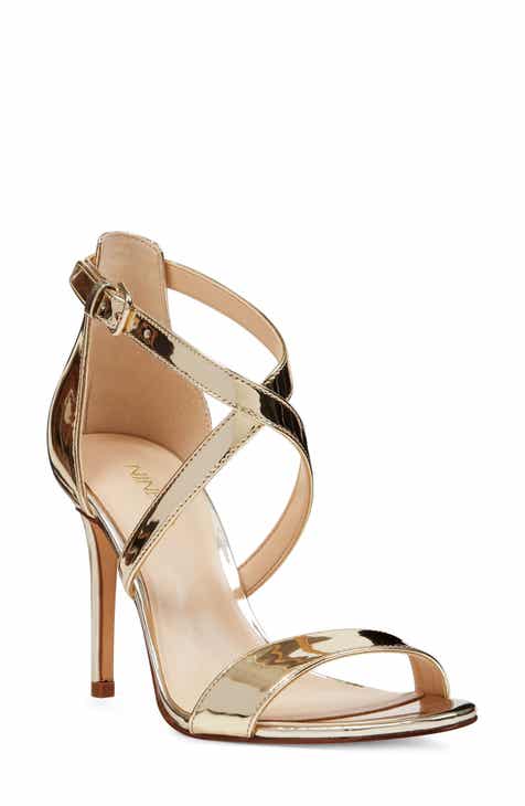 gold high heel sandals