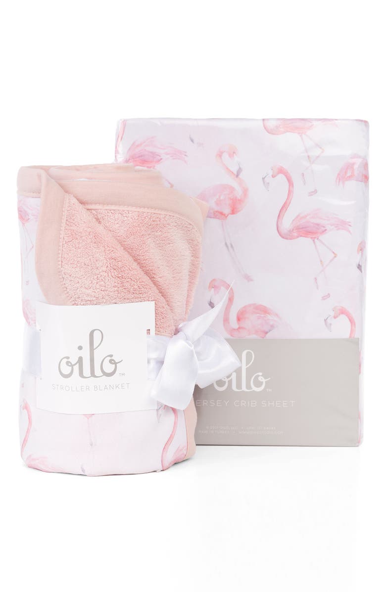 Oilo Flamingo Crib Sheet & Cuddle Blanket Set | Nordstrom