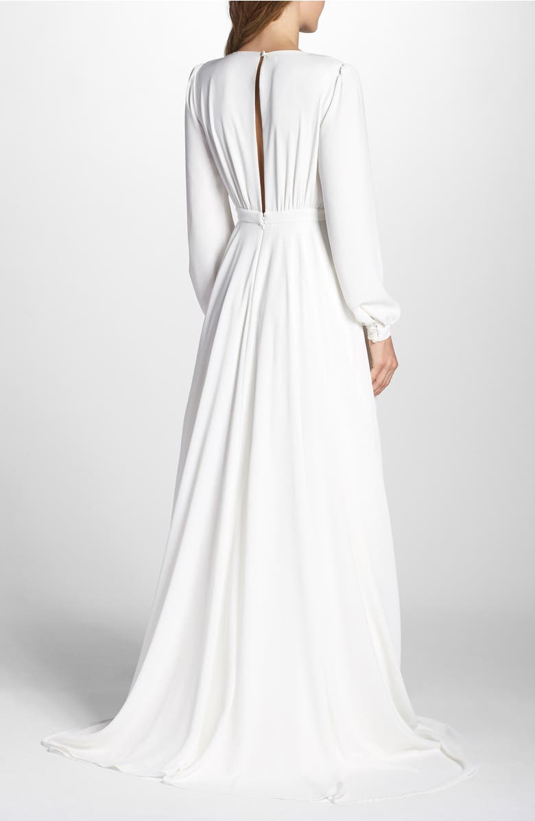 K'Mich Weddings - wedding planning - affordable wedding dresses - Joanna August Floyd V-Neck Long Sleeve Gown - Nordstrom