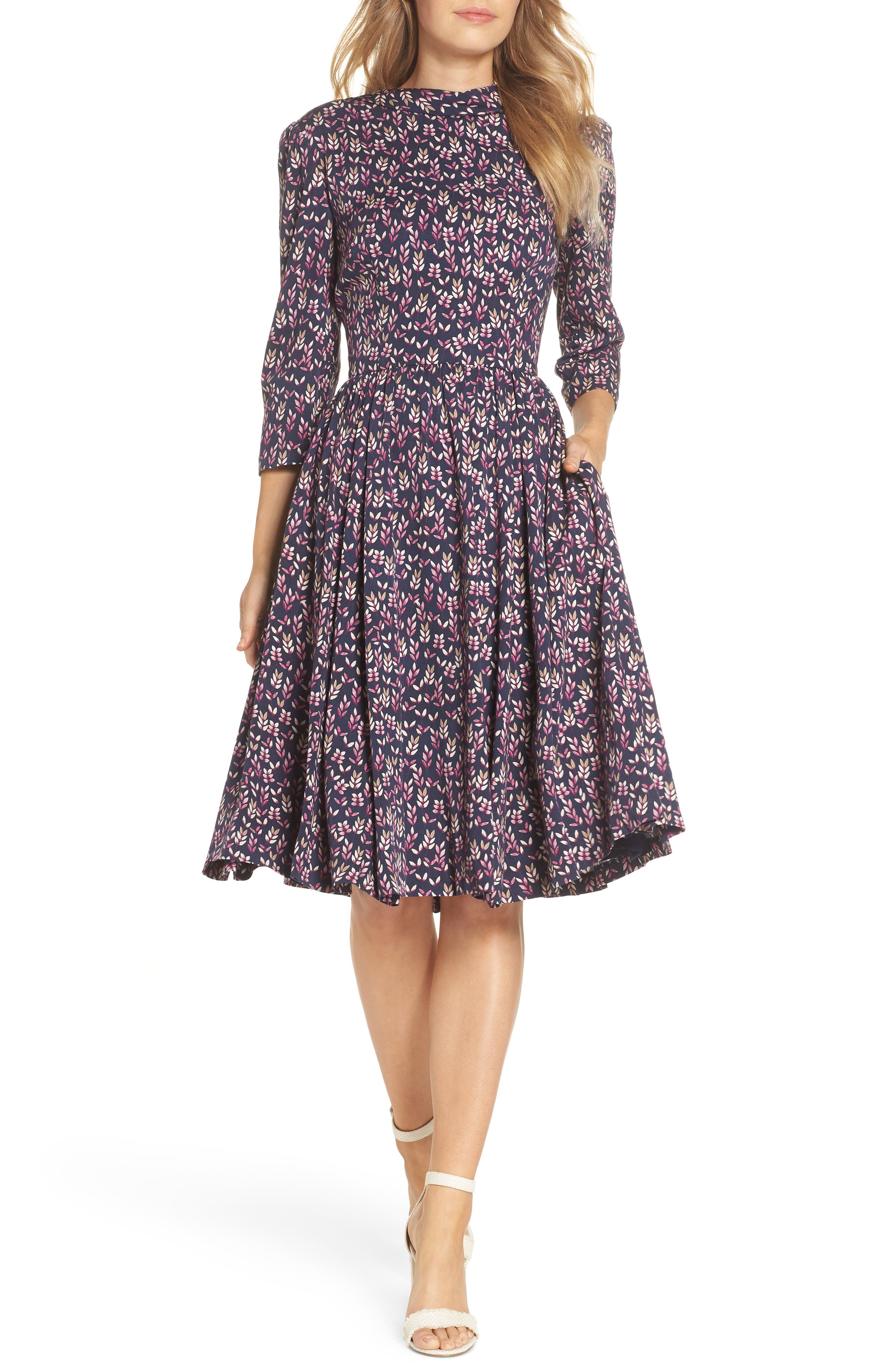 hilary clip dot chiffon midi dress