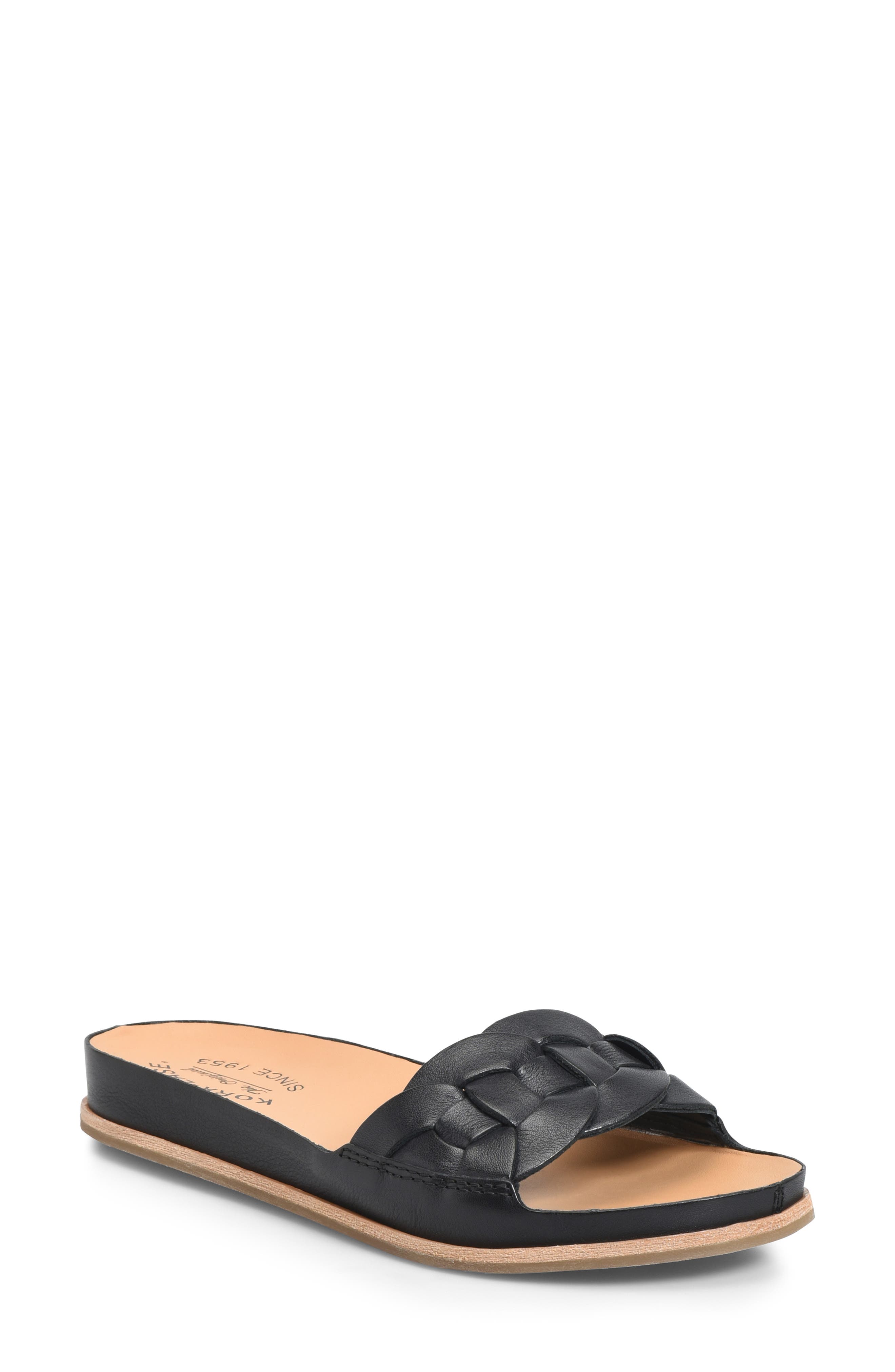 kork ease black sandals