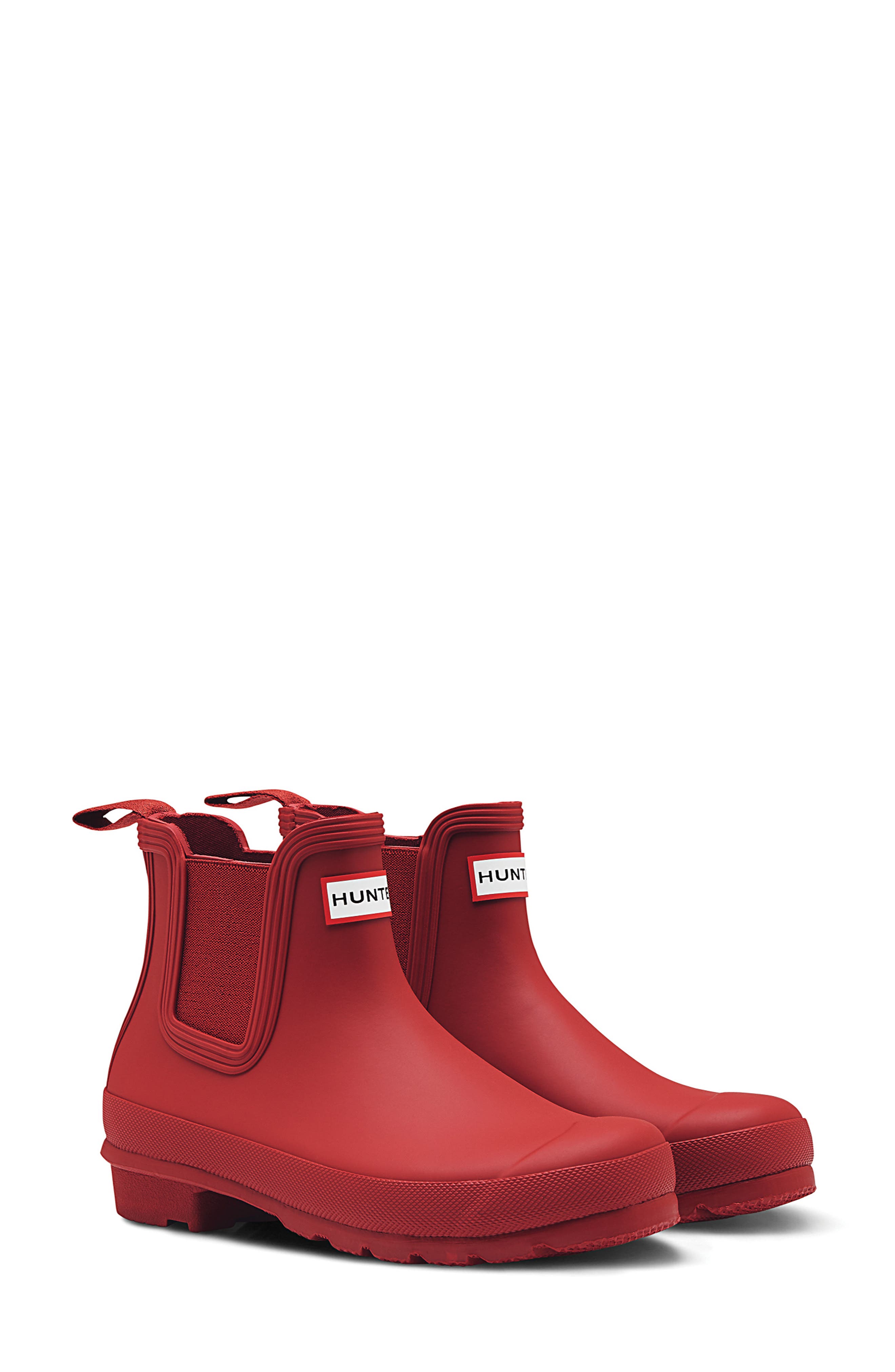 red hunter chelsea boots
