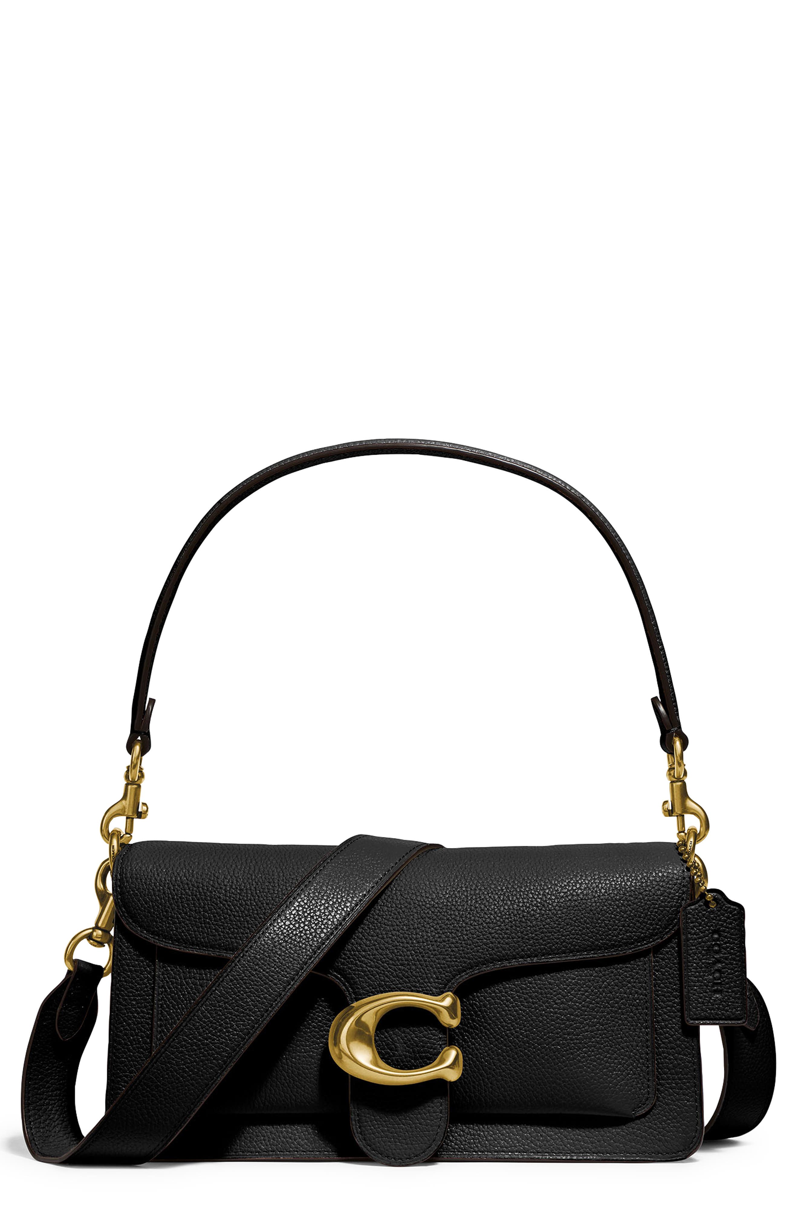 coach black leather crossbody purse