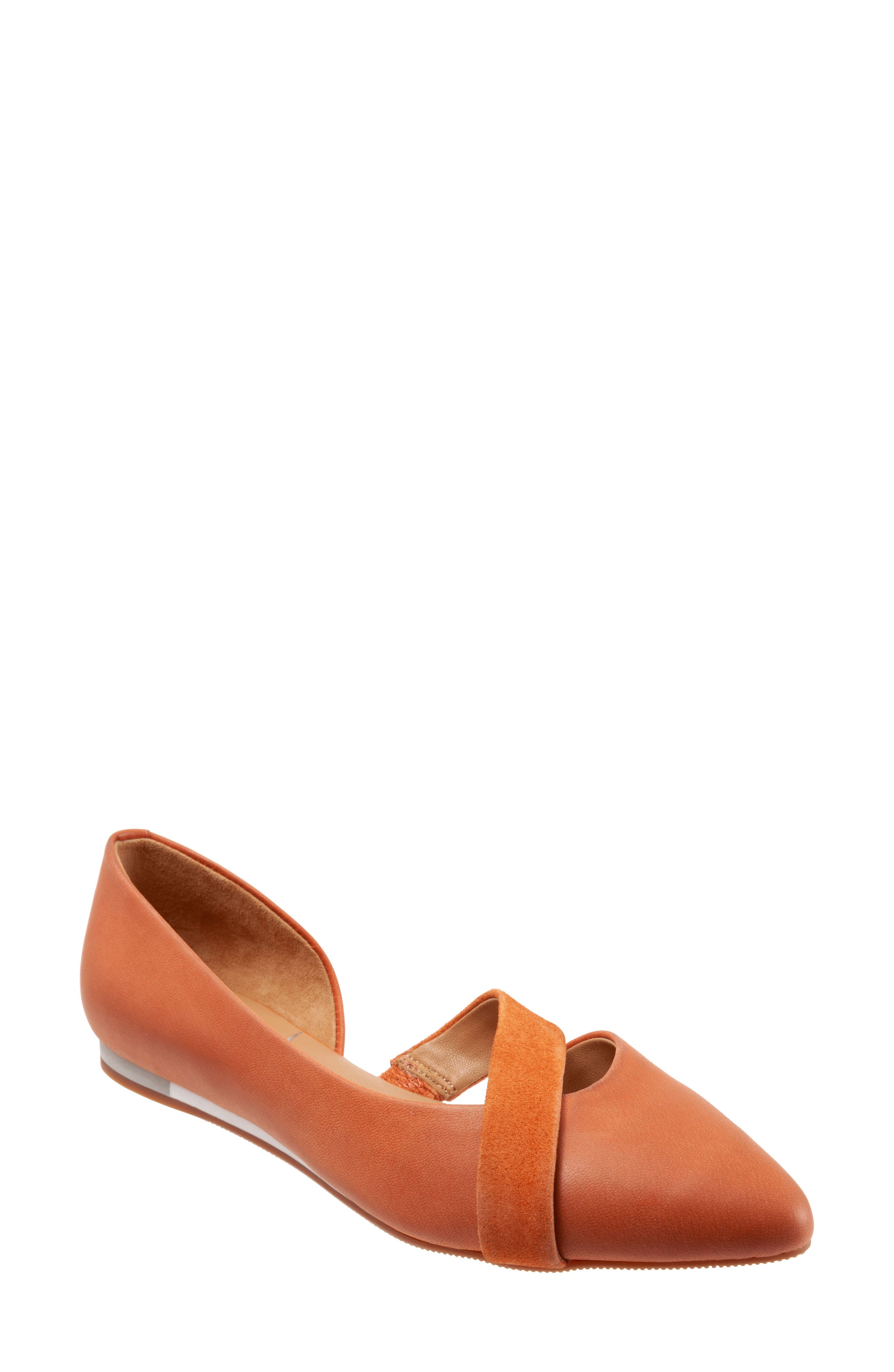 orange pointed flats