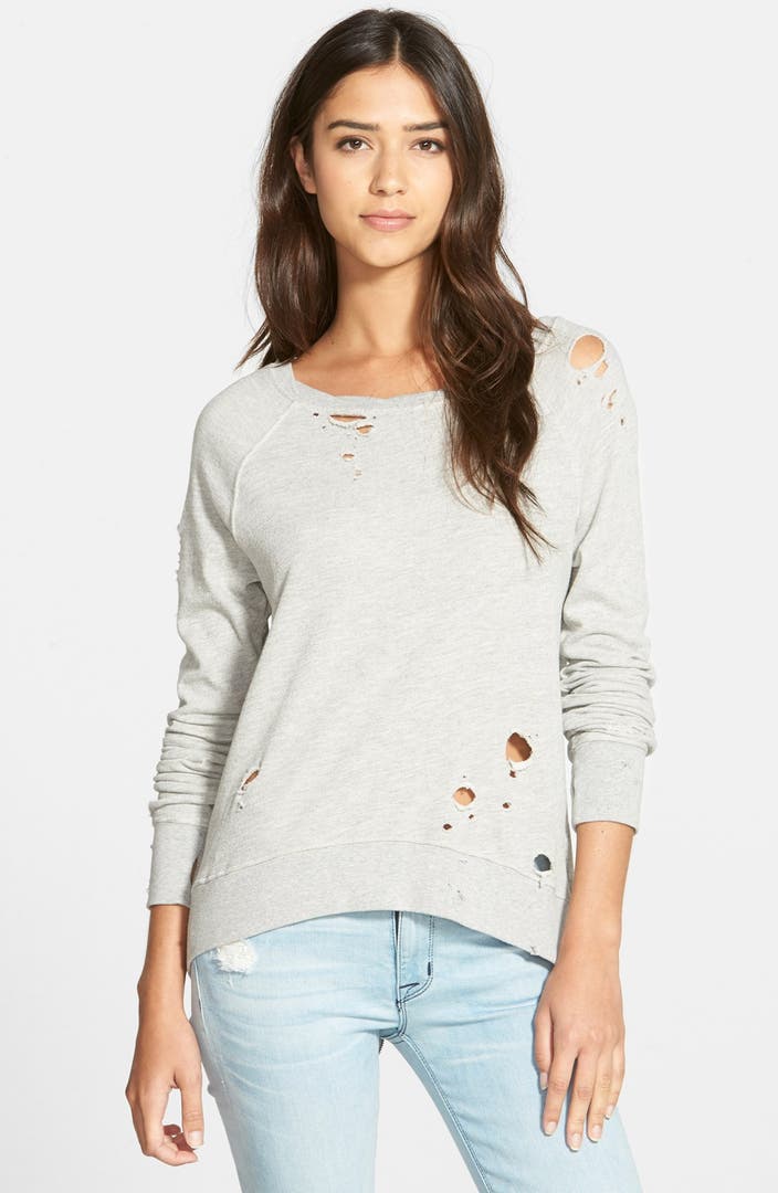 Pam & Gela 'Annie' Destroyed Sweatshirt | Nordstrom