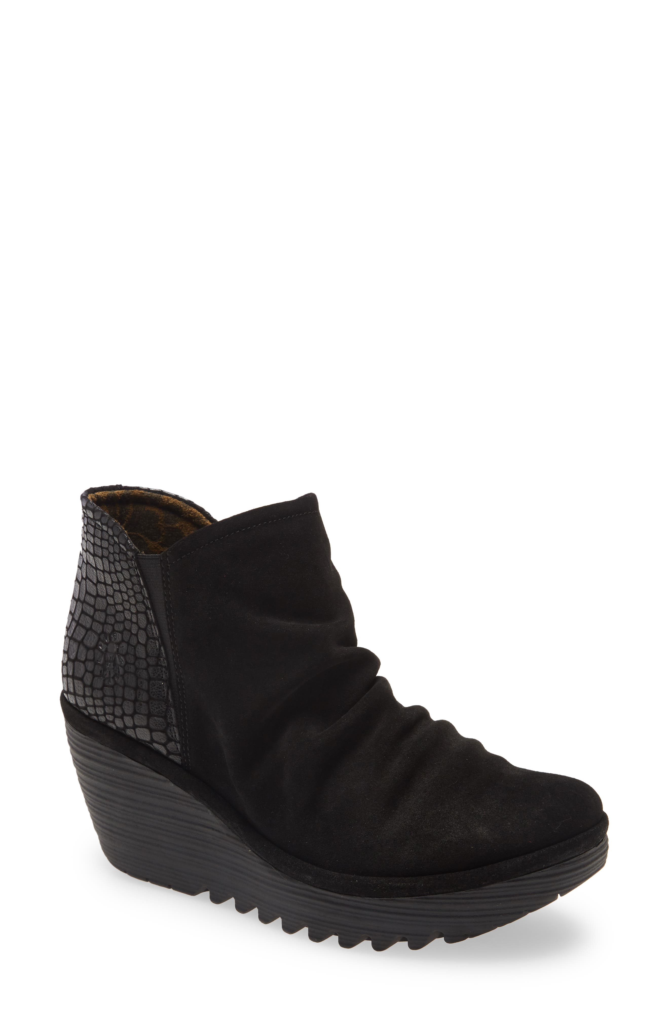 fly london black wedge shoes