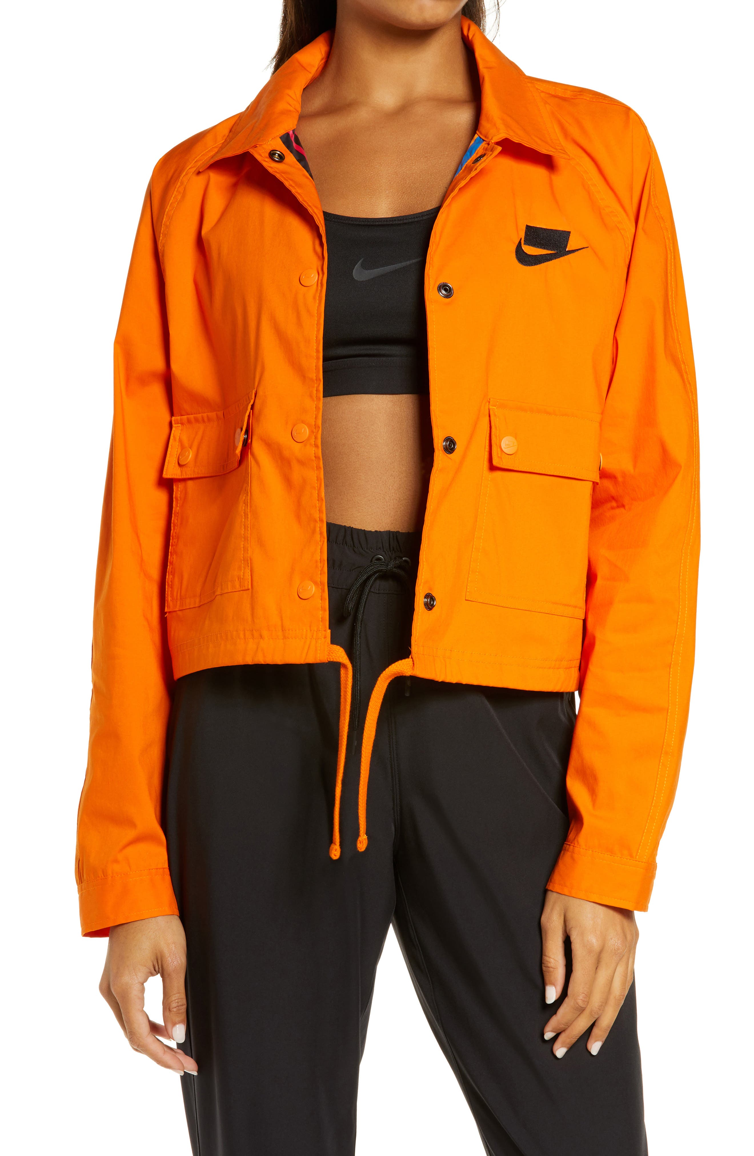orange nike jacket women's