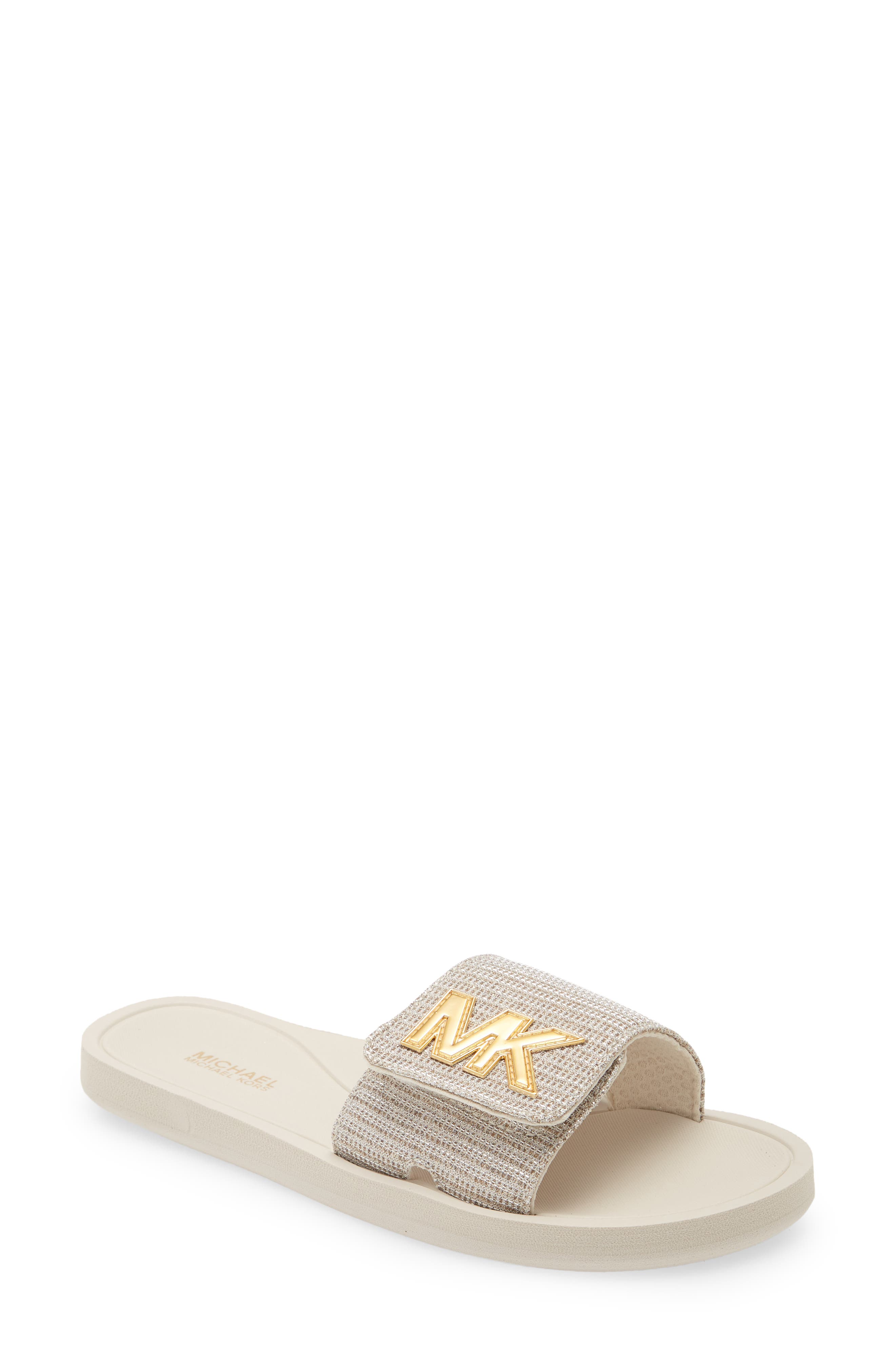 mk gold flip flops