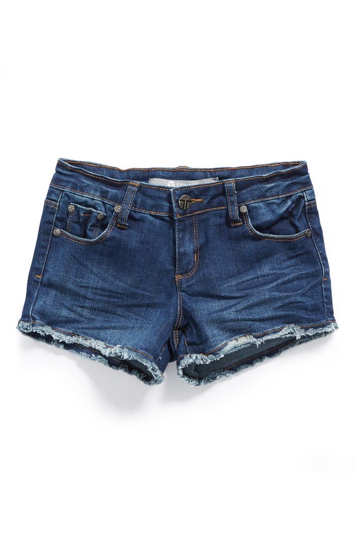 Tractr 'Basic' Frayed Denim Shorts (Big Girls) | Nordstrom