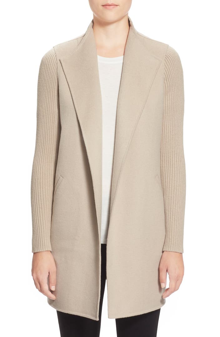 Kinross Wool & Cashmere Coat with Rib Knit Sleeves | Nordstrom