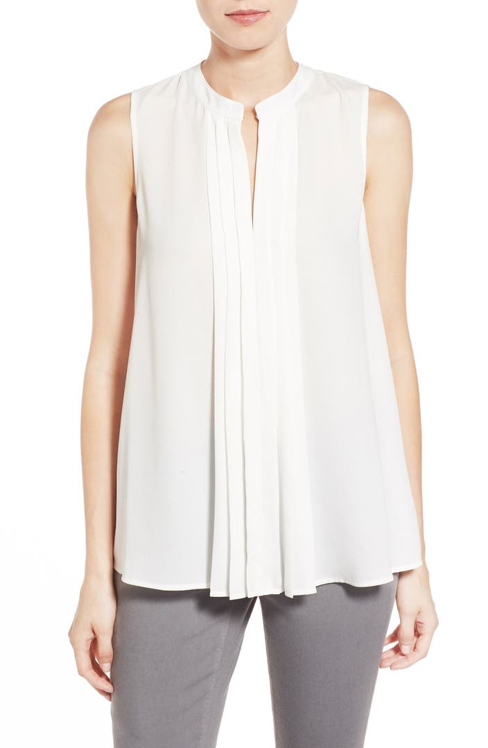 Vince Camuto Pleat Front Sleeveless Blouse | Nordstrom