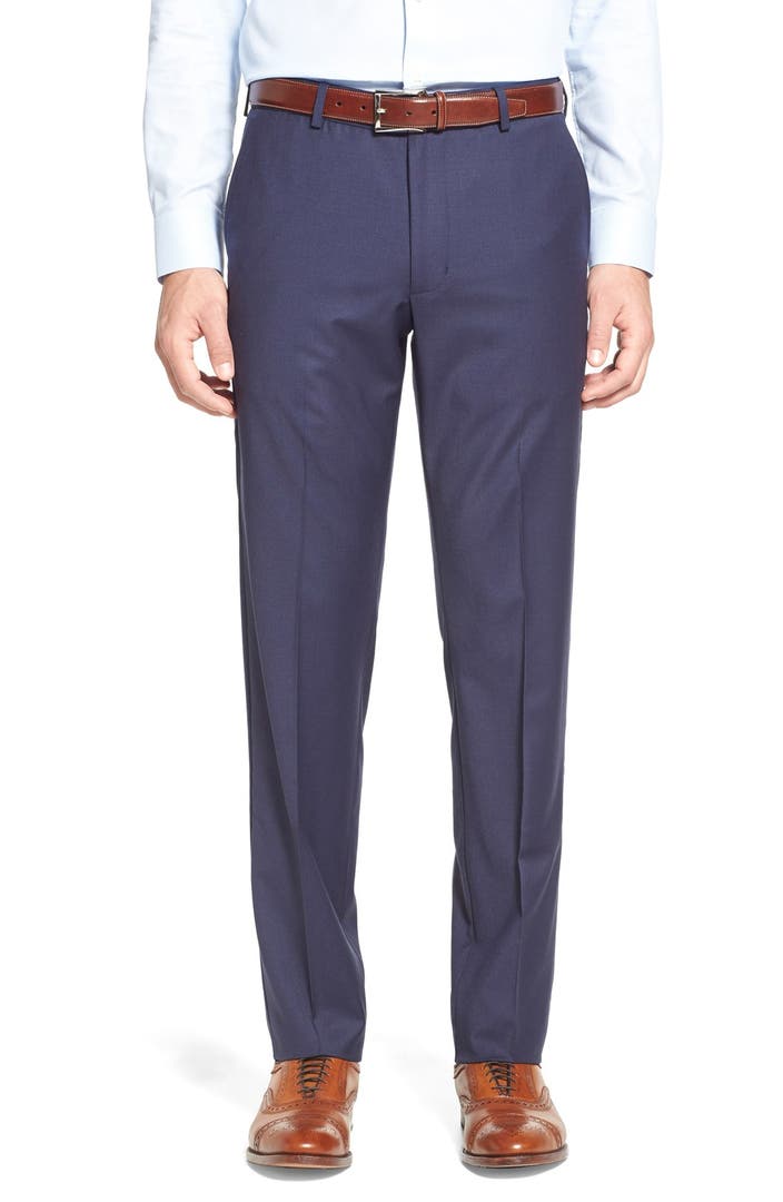 Nordstrom Men's Shop Slim Fit Wool Blend Flat Front Pants | Nordstrom
