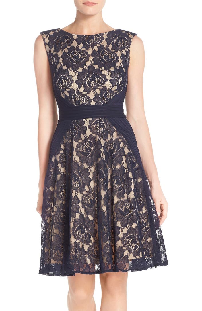 Gabby Skye Lace & Pintuck Detail Fit & Flare Dress | Nordstrom
