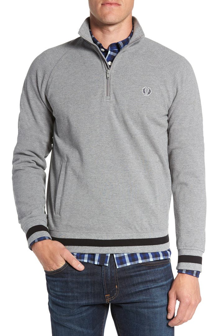 Fred Perry Quarter Zip Piqué Sweater | Nordstrom