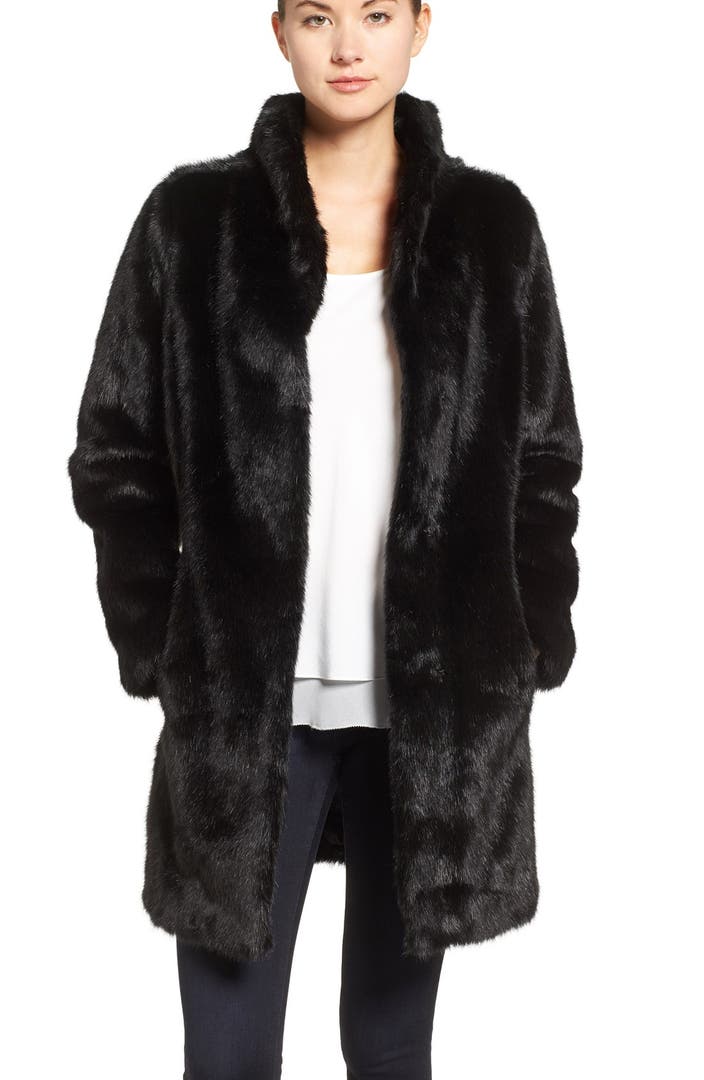 Eliza J Faux Mink Fur Coat | Nordstrom