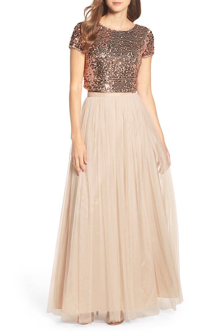 Adrianna Papell Embellished Two Piece Gown | Nordstrom