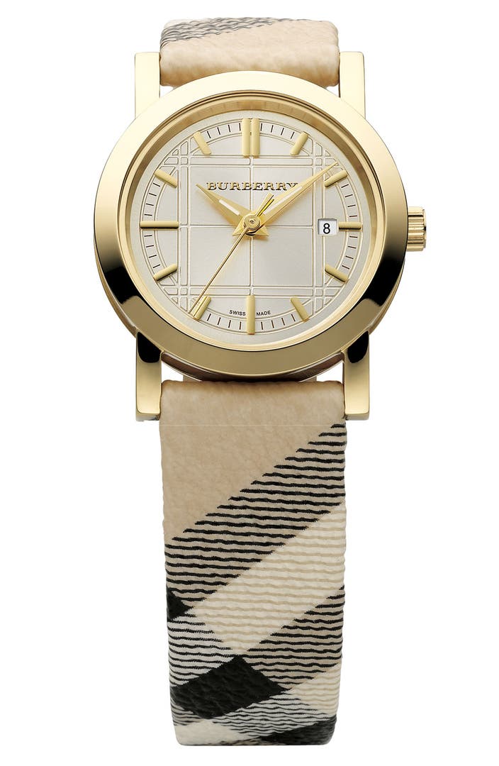 Burberry Small Check Strap Watch | Nordstrom