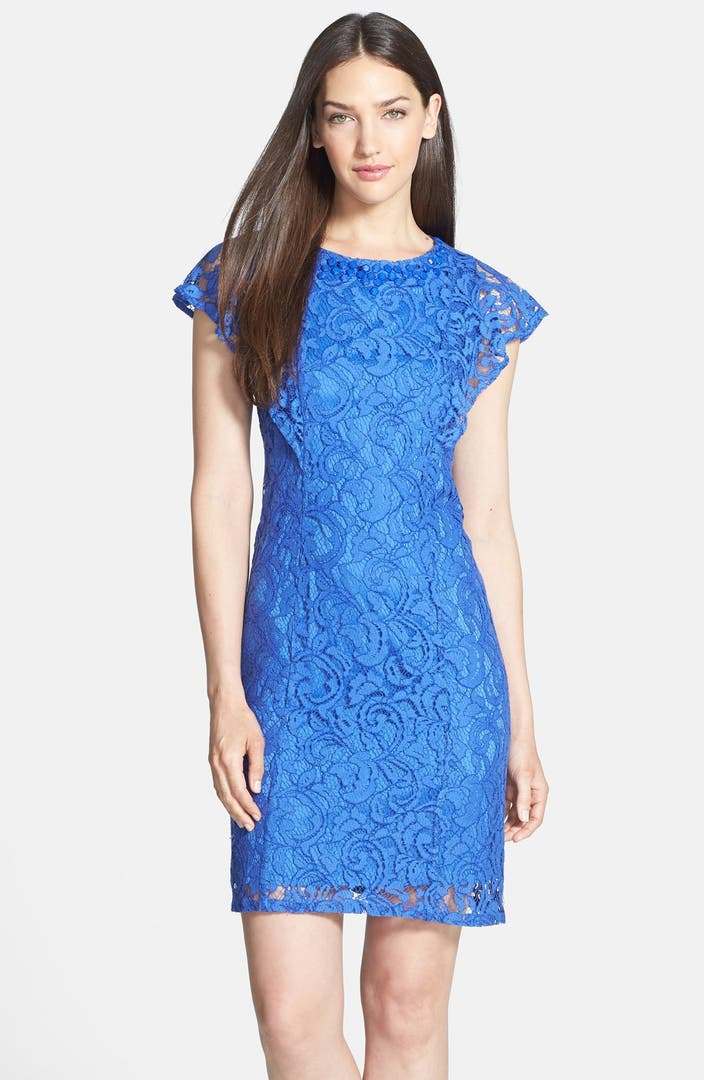 Adrianna Papell Embellished Lace Shift Dress | Nordstrom
