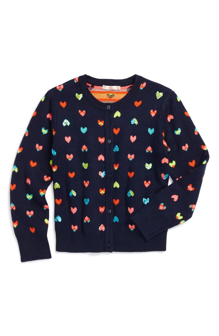 Billieblush Sequin Hearts Knit Cardigan (Toddler Girls, Little Girls ...