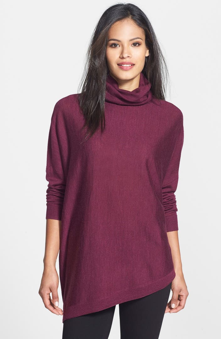 Eileen Fisher Merino Jersey Asymmetrical Turtleneck Sweater (Regular ...