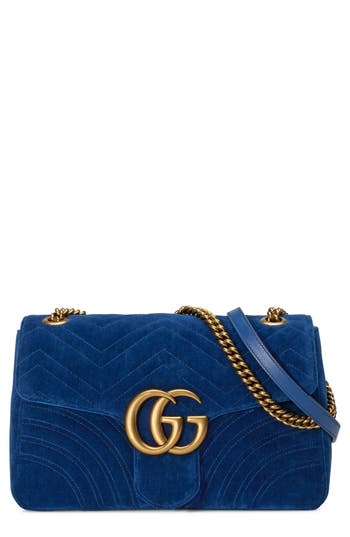 Gucci Medium GG Marmont 2.0 Matelassé Velvet Shoulder Bag | Nordstrom