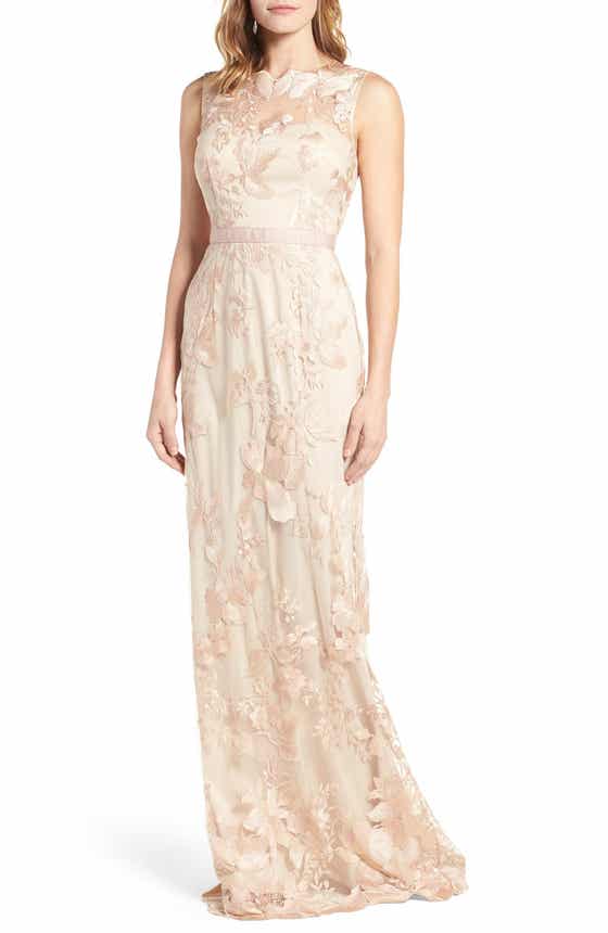 Paper Crown by Lauren Conrad Print Crepe Ruffle V-Neck Gown | Nordstrom