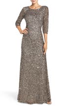 Vince Camuto Beaded Cuff Ruched Jersey Gown | Nordstrom
