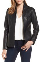 Nicole Miller Asymmetrical Lambskin Leather Moto Jacket | Nordstrom