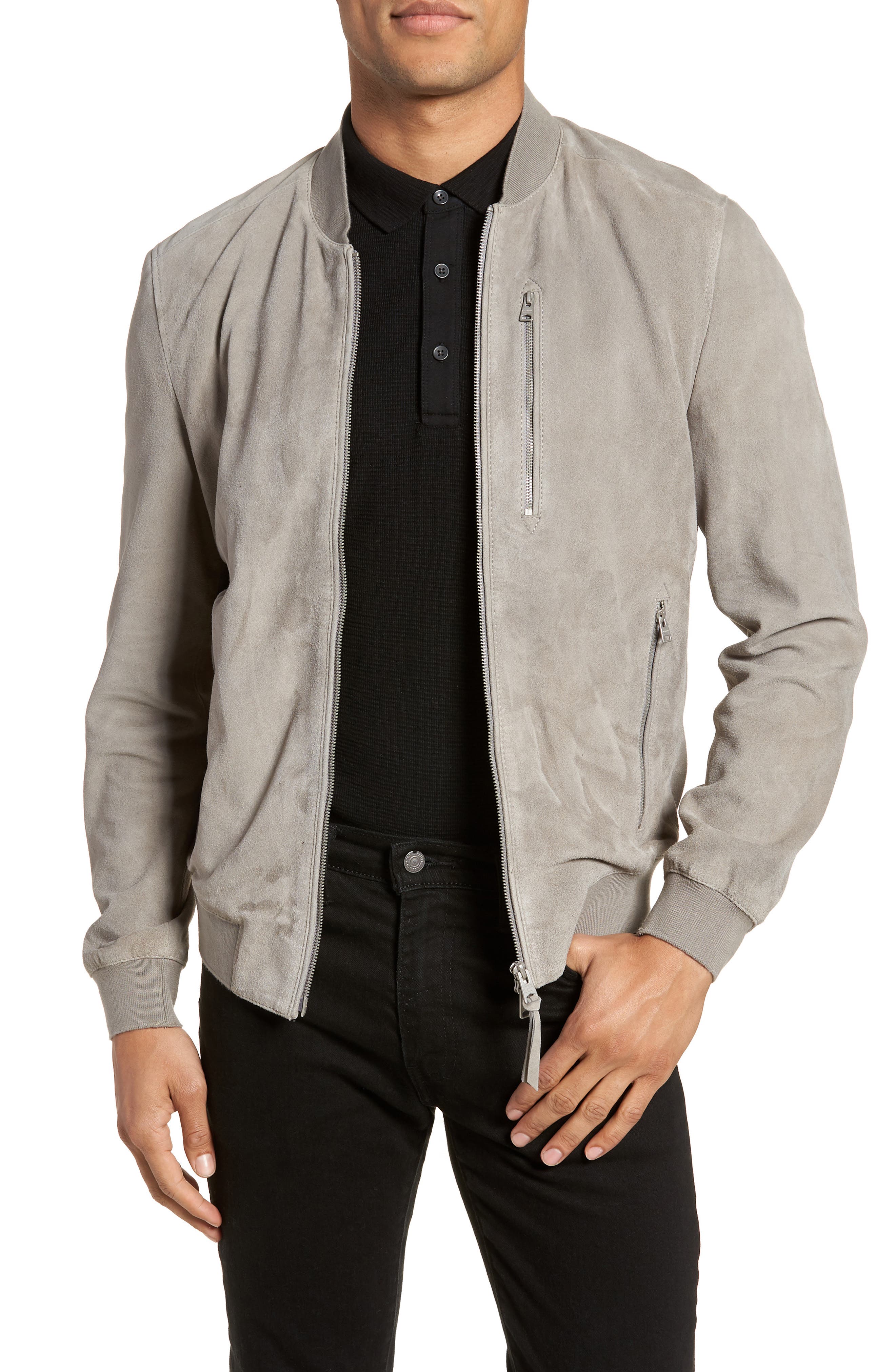 Allsaints Kemble Suede Bomber Jacket