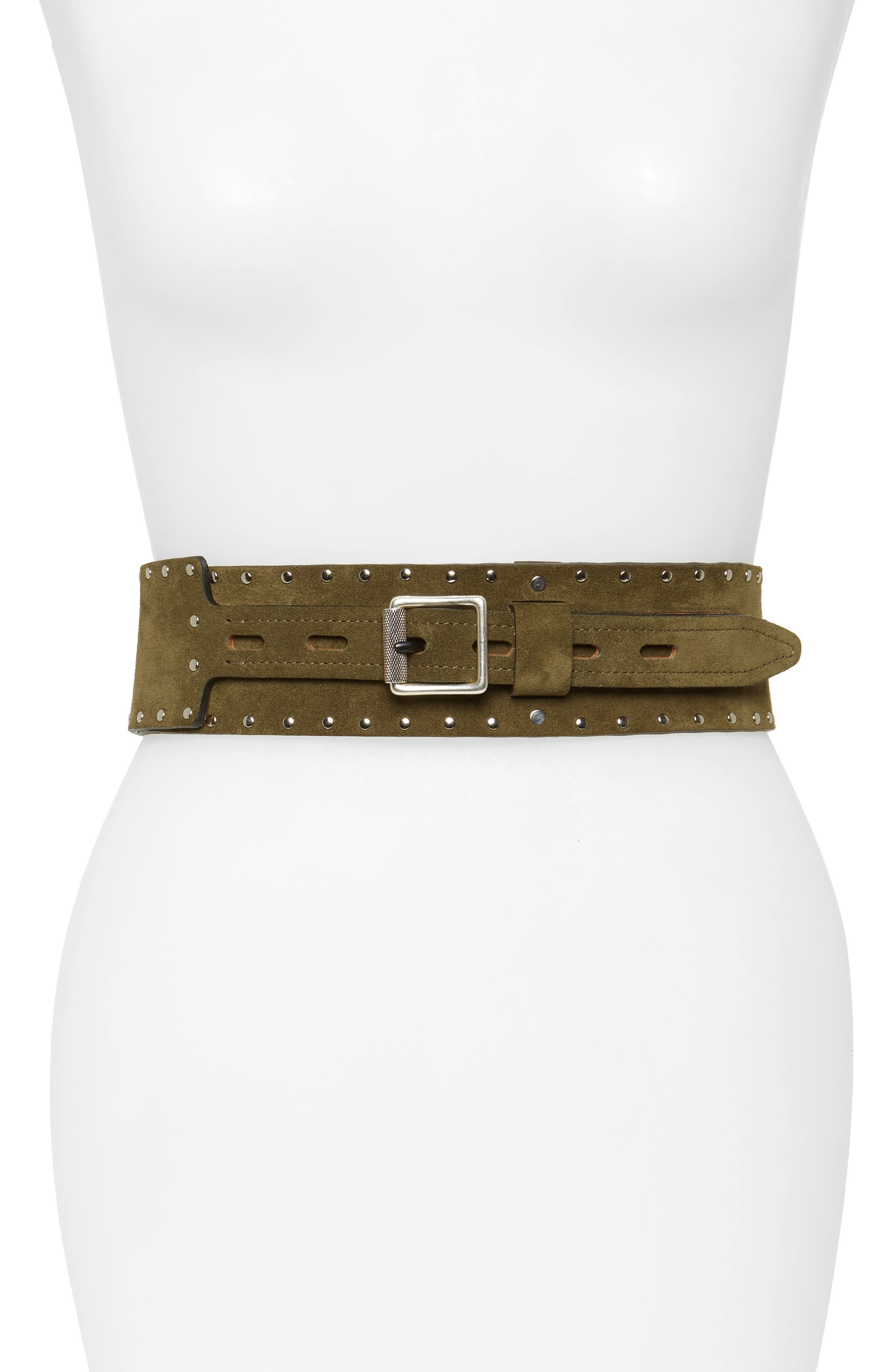 Rag & Bone Field Suede Waist Belt, Olive