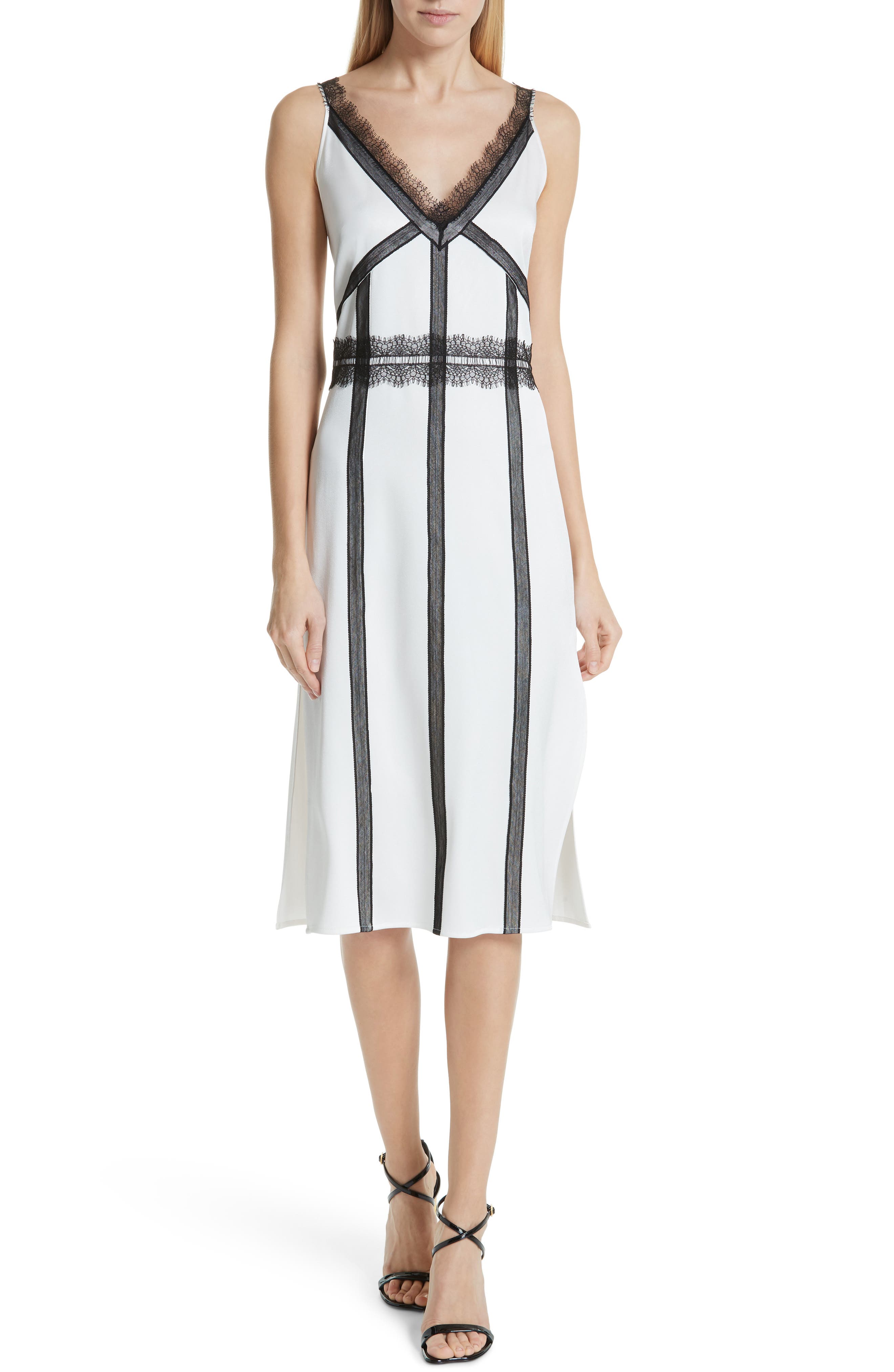 Jason Wu Crepe Back Satin Dress, White