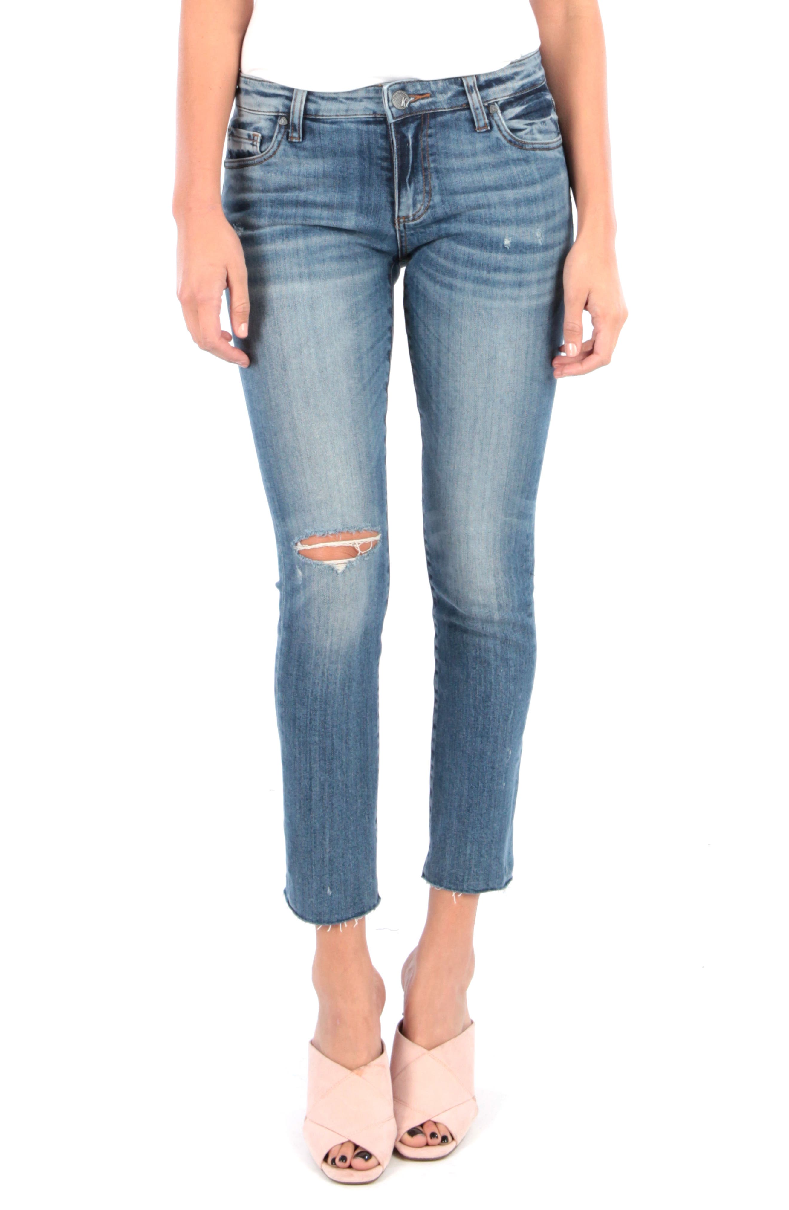 Kut From The Kloth Reese Raw Hem Straight Leg Jeans
